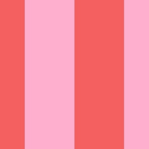 6" wide stripes/coral pink