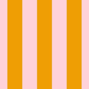 3" wide stripes/orange pink