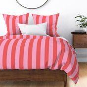 3" wide stripes/coral pink