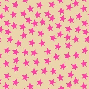 Bright stars in hot pink on sand Medium scale