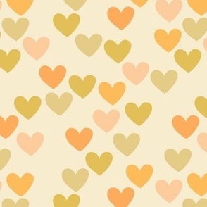 Valentine hearts - retro spring lovers style trend nineties retro design orange lime green yellow
