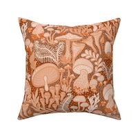 Magical Mushroom Monochromatic Rust brown fall colors Extra large scale