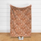 Magical Mushroom Monochromatic Rust brown fall colors Extra large scale