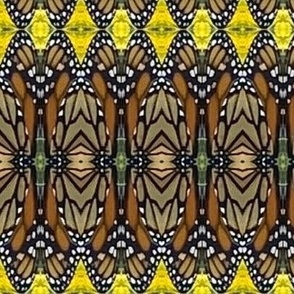 AJ MONARCH BUTTERFLY STAINED GLASS WINDOW STRIPES NOUVEAU-JUMBO-MIRROR