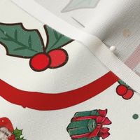 Large 27x18 Panel Naughty and I Know It Sarcastic Santa Claus for Tea Towel or Wall Hanging