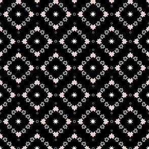 Meg Diamond: Pink & Black Botanical Geometric