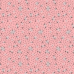 Mitzi Ditsy: Pink & Black Tiny Floral, Pink Dotted Floral