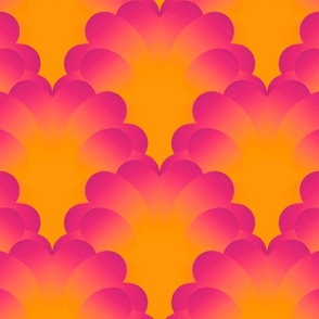 Scalloped Explosion, Orange to Fuchsia