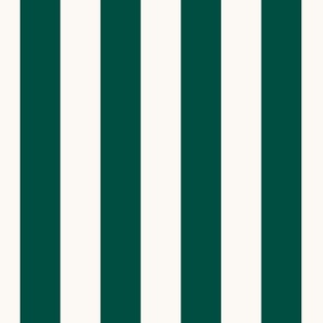 Dark Emerald Green Cabana Stripe