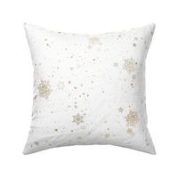 Fancy Flakes - white and antique gold