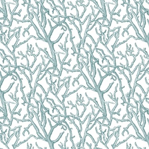 Coral Branches Neutral Turquoise