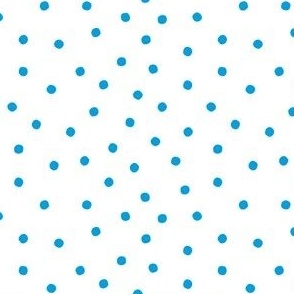 Scattered Polka Dots, Blue and White