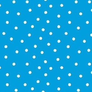 Scattered Polka Dots on Blue