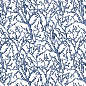 Coral Pattern Navy Blue