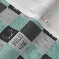 1” wild one quilt - mint/black/grey