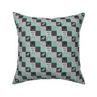 1” wild one quilt - mint/black/grey