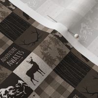 1” adventure awaits woodland quilt - brown/black