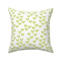 Valentine hearts - retro spring lovers style trend minimalist design lime green on white
