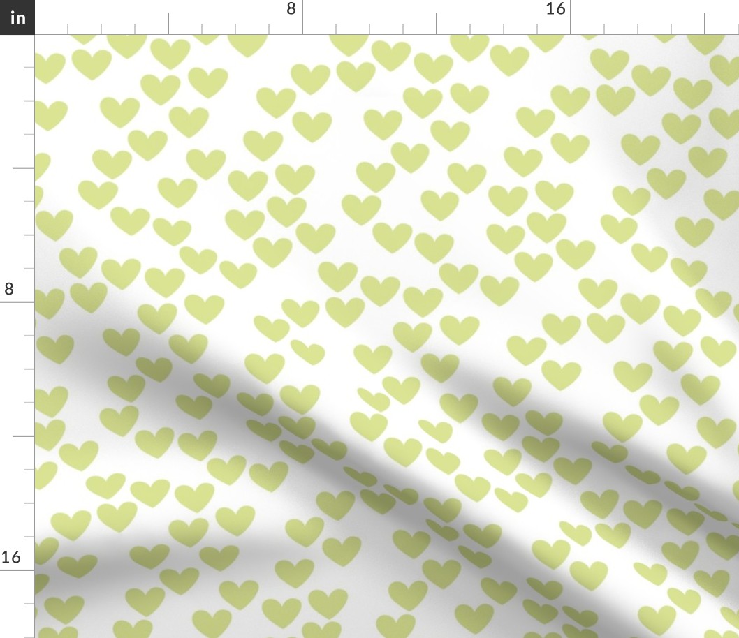 Valentine hearts - retro spring lovers style trend minimalist design lime green on white