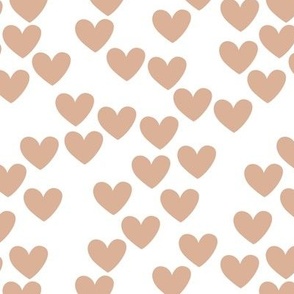 Valentine hearts - retro spring lovers style trend minimalist design tan beige on white