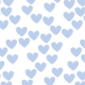 Valentine hearts - retro spring lovers style trend minimalist design moody blue on white 
