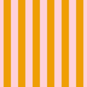 1.5” wide stripes/orange pink