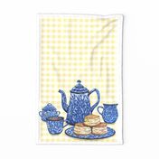 Graniteware Fika tea towel sideways