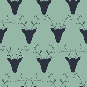 Deer Pattern Blue Large