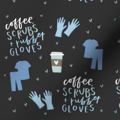 Coffee, Scrubs, and Rubber Gloves Fabric