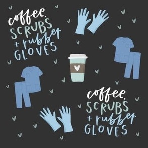 Coffee, Scrubs, and Rubber Gloves Fabric