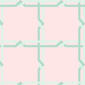 Tangle Square Pink Green Plaid Geometric Knott Traditional 