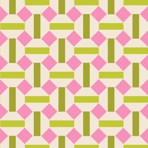 Pink and Green Geometric Tiles