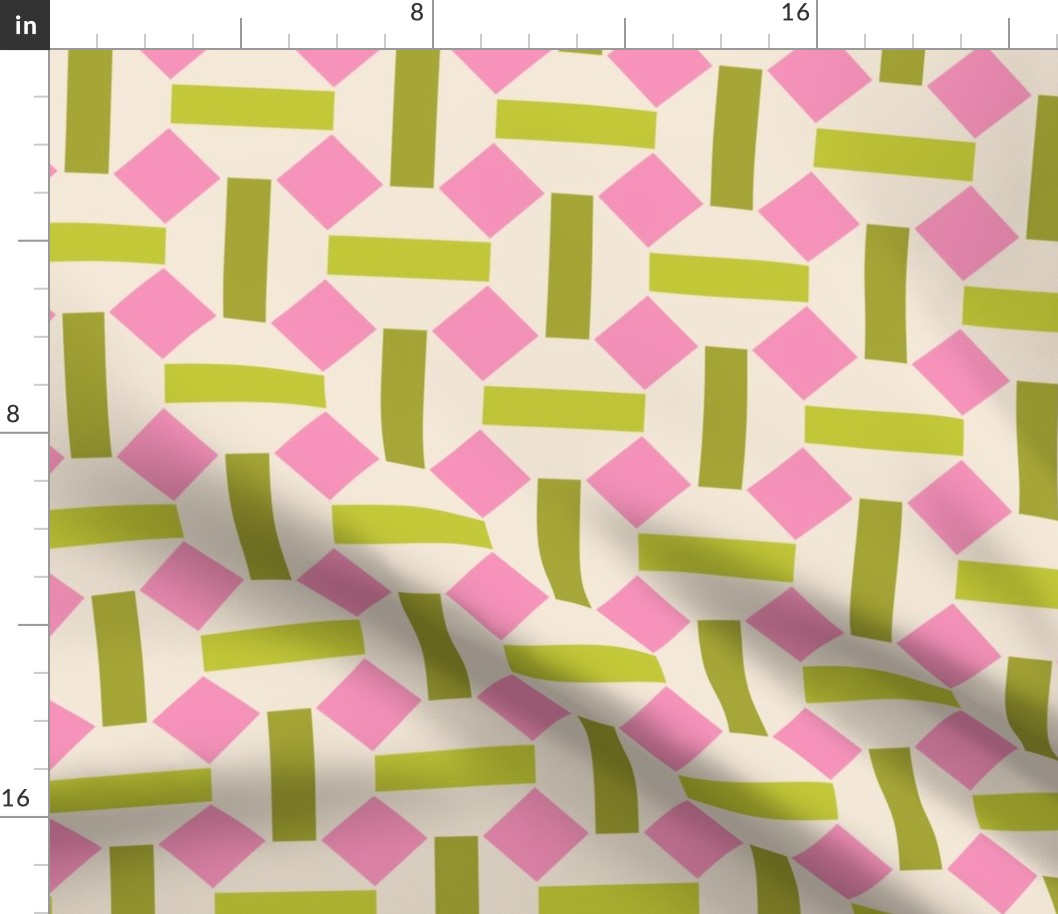 Pink and Green Geometric Tiles