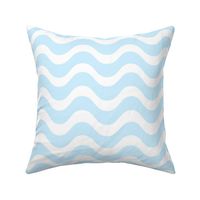 Large Scale Soft Blue and White Wavy Stripes 