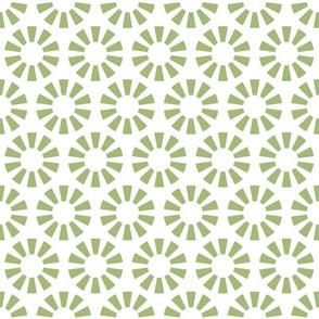 Green geometric flowers