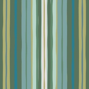 Brush Stripes Analogous Greens TextureTerry