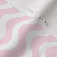 Medium Scale Soft Pink and White Wavy Stripes