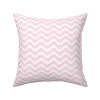 Medium Scale Soft Pink and White Wavy Stripes
