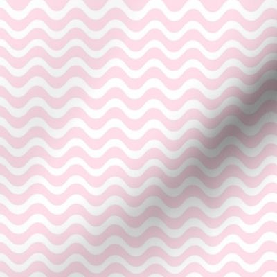 Small Scale Soft Pink and White Wavy Stripes