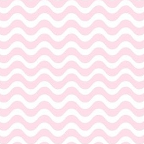 Small Scale Soft Pink and White Wavy Stripes