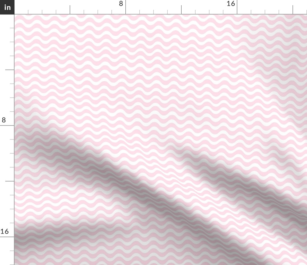 Small Scale Soft Pink and White Wavy Stripes