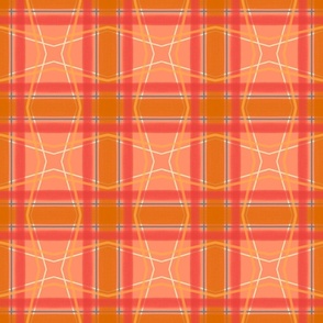 Zig Zag Plaid - Coral & Orange - Medium