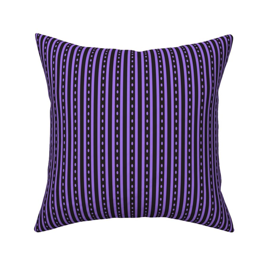 Black Purple Stripe Dots Large 12"