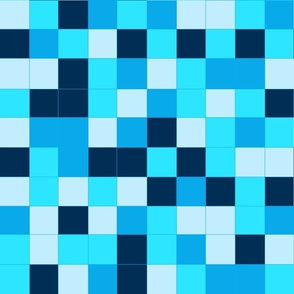 blue  teal mosaic check