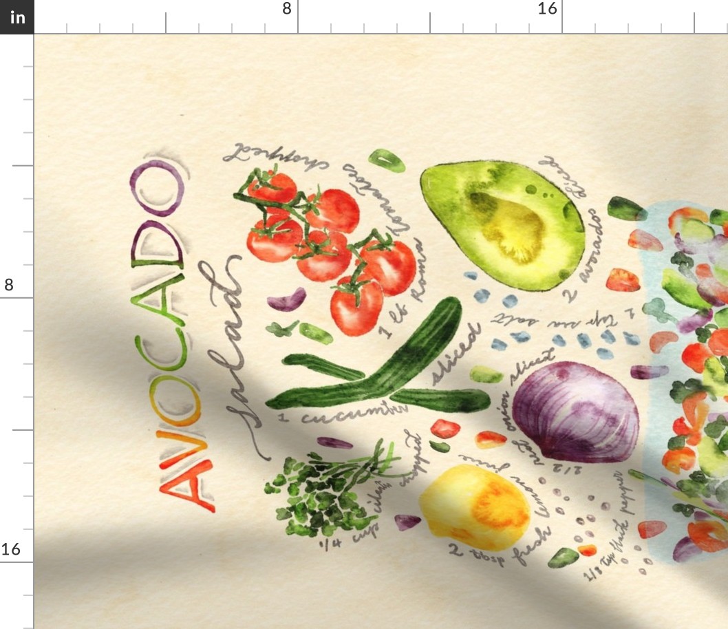 Watercolor Avocado Salad Recipe 