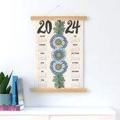 2024 Calendar Artsy Craftsy ©Julee Wood - TO PRINT CORRECTLY choose FAT QUARTER in any fabric 54" or wider