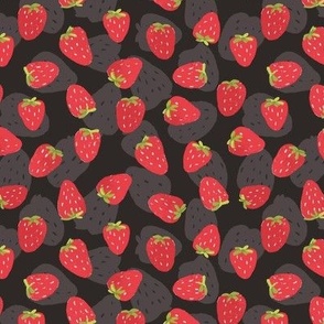 Strawberries on black sml