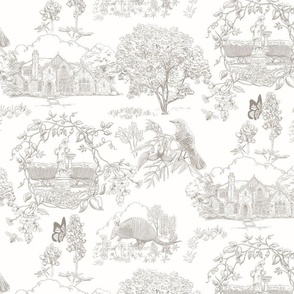 Texas Toile Rustic Taupe on Off White