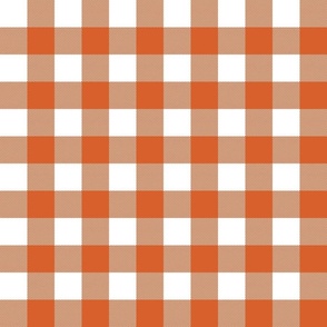 Buffalo plaid Orange And White