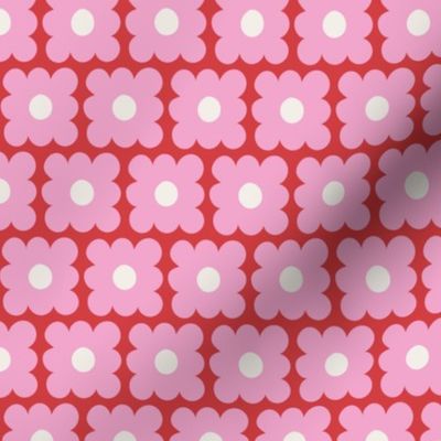 Boxy Flowers - Medium - Red / Pink